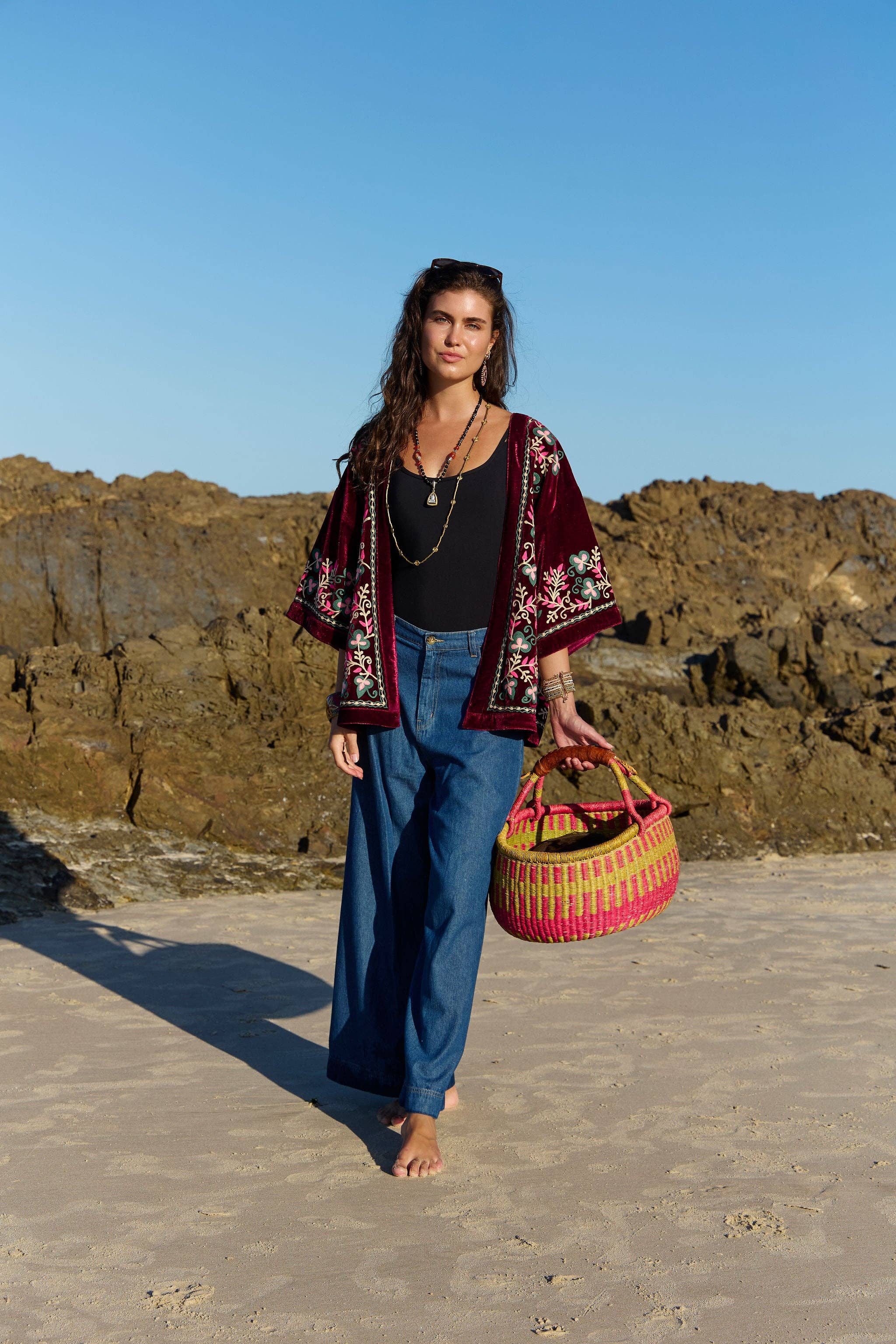 Velvet Kimono Jacket Bondi Embroidery