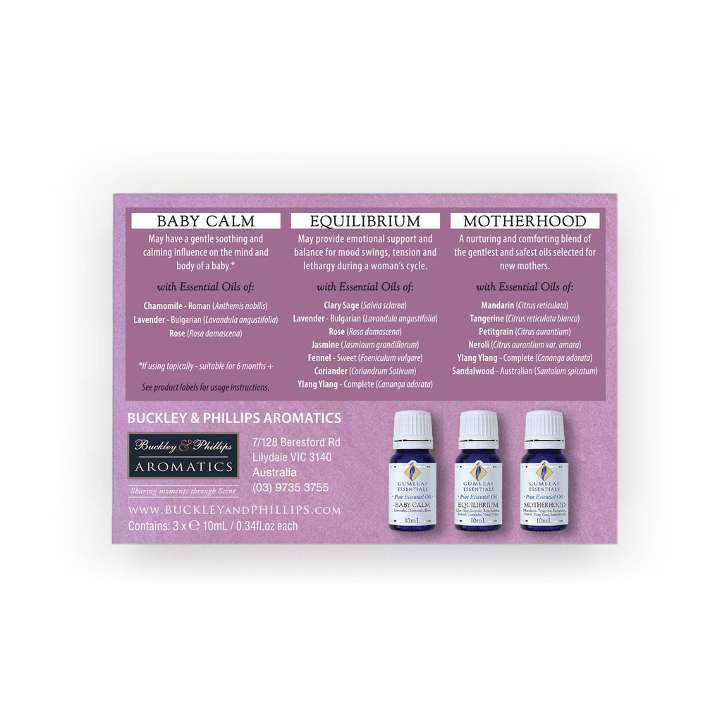 Buckley & Phillips Aromatics - Mother Trio Essential Oil Box Set