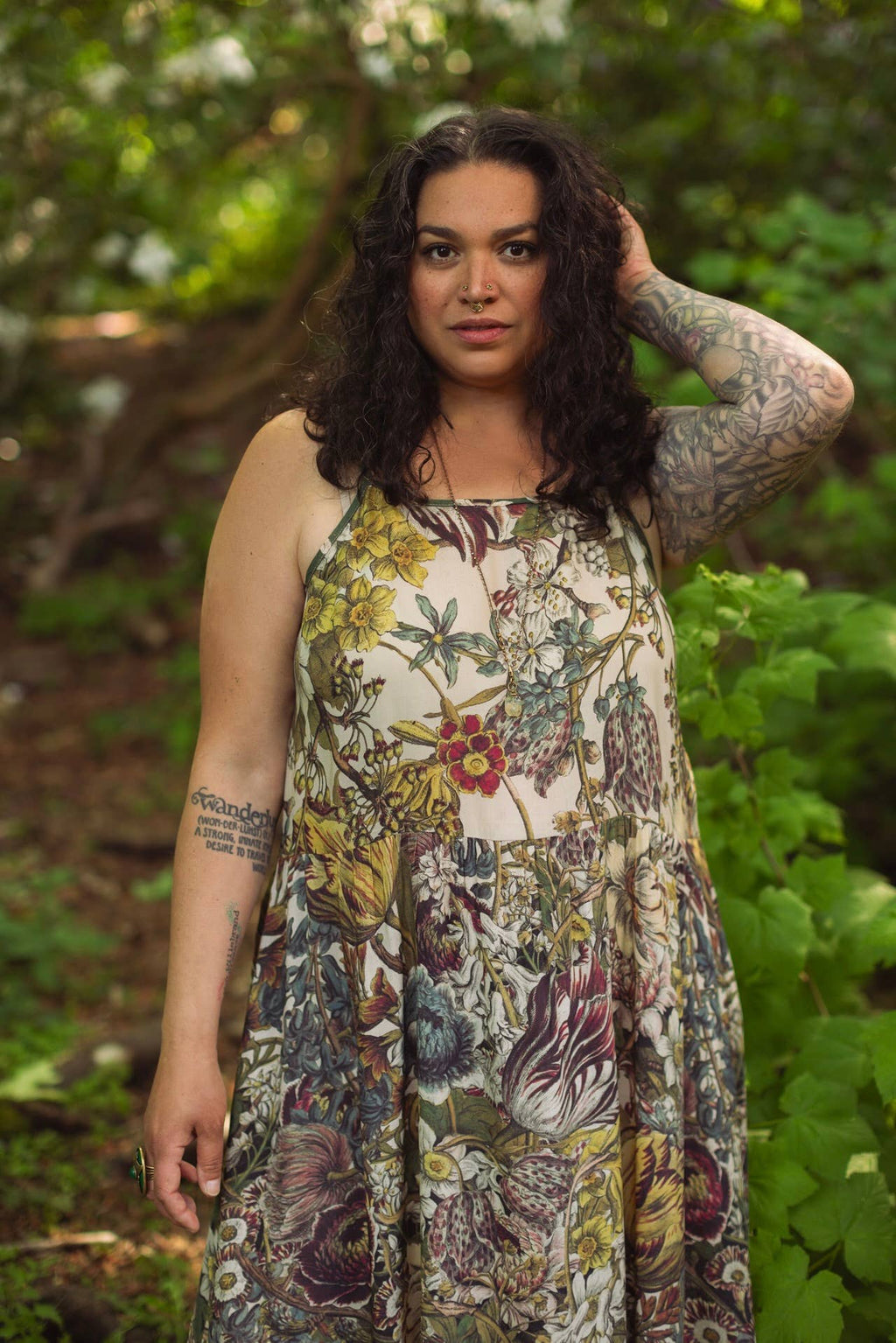 Love Grows Wild Bohéme Long Maxi Slip Dress w/ Bees Floral