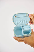 Nakoa The Label - Vegan PU Leather Jewellery Box - Rectangle - Light Blue - Small