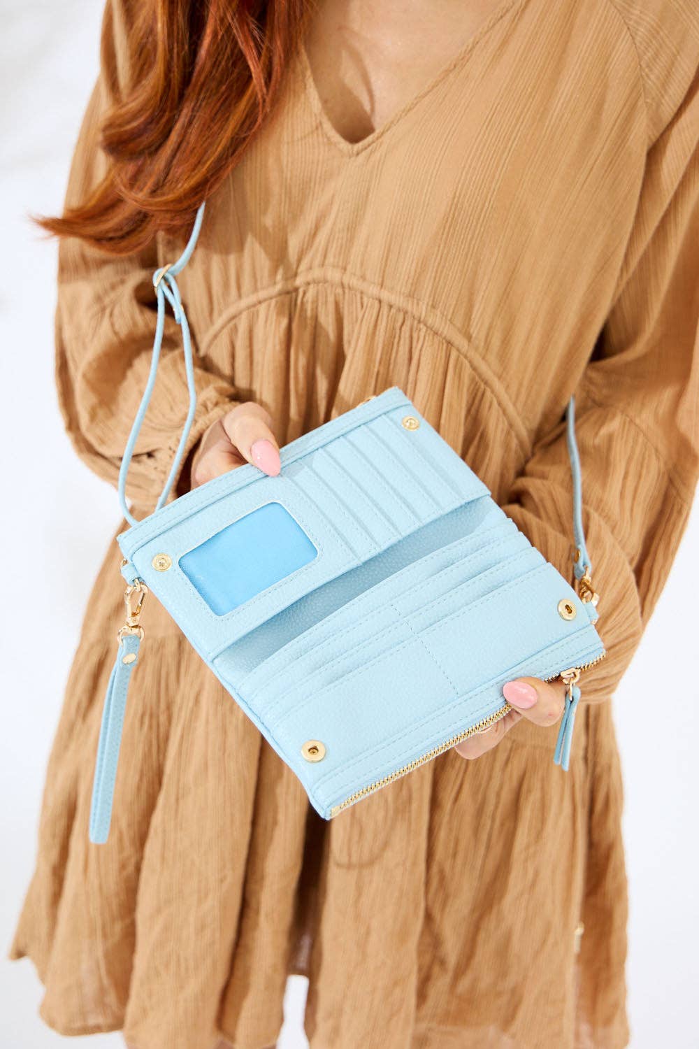 Nakoa The Label - Vegan PU Leather New Haven Crossbody Wallet - Light Blue