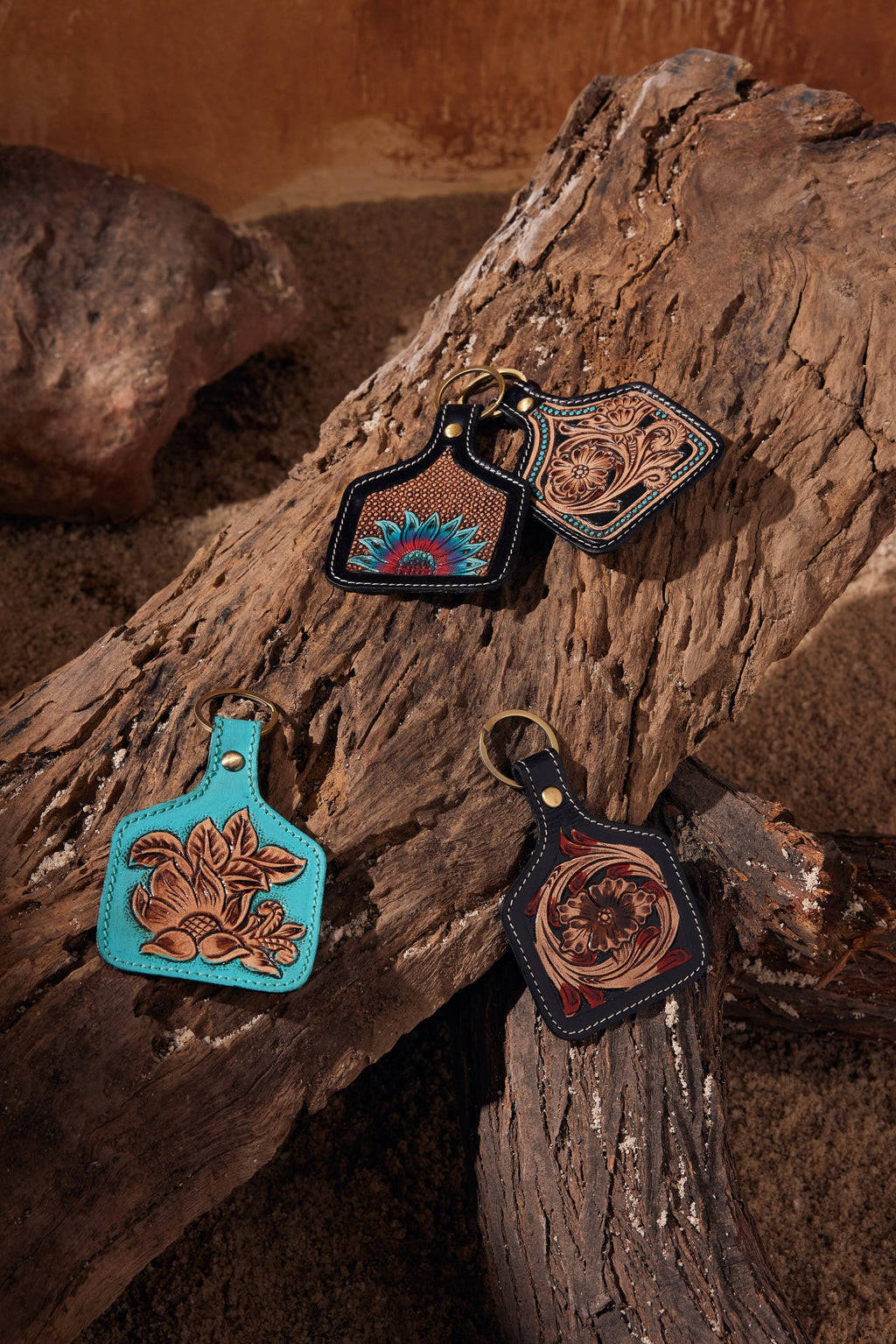 Myra Bag - Sprouting Vines Hand-Tooled Key Fob