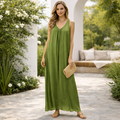 VeraMay - 6796 Tartaruga Italian Made & Designed Silk Maxi Dress - S/m