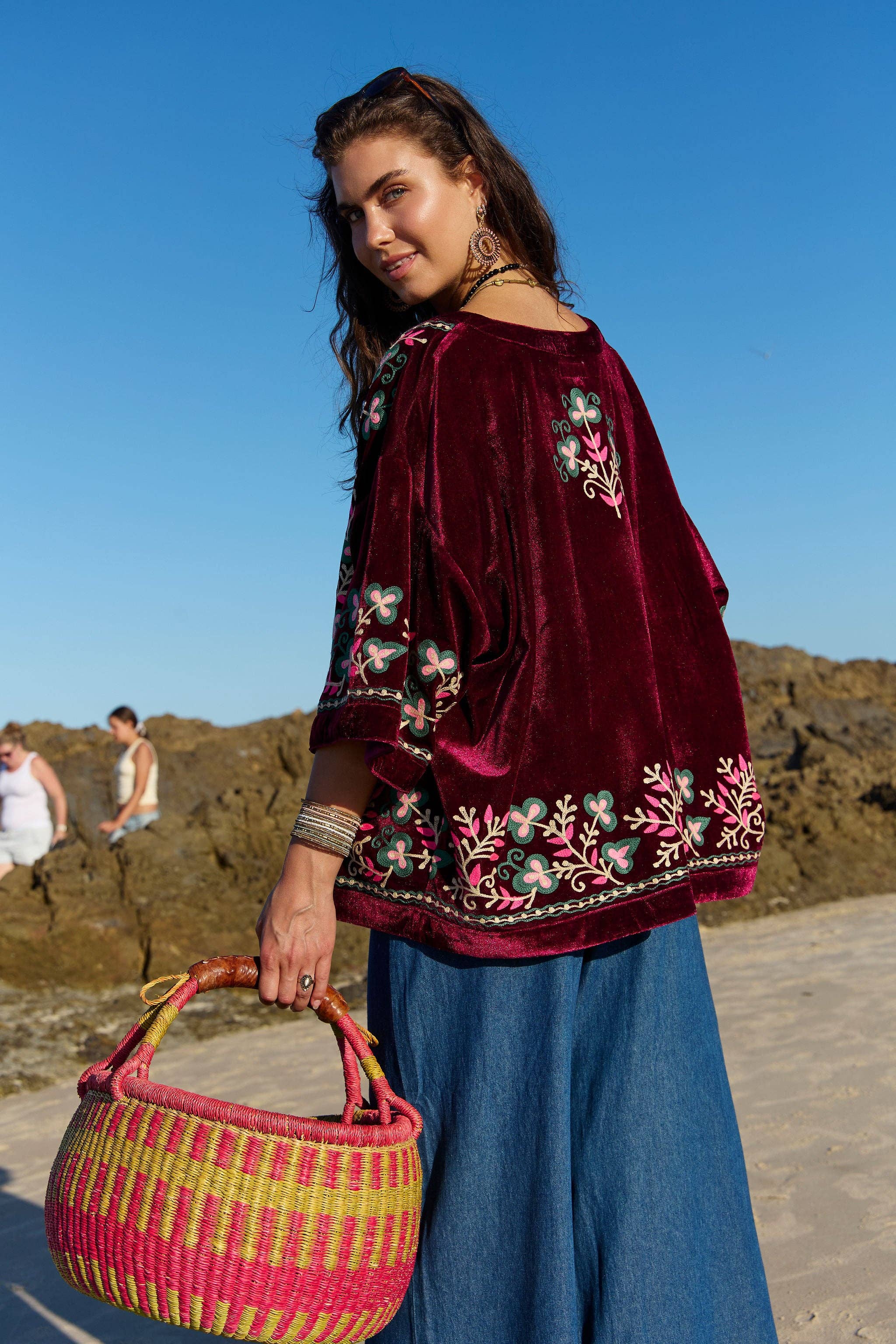 Velvet Kimono Jacket Bondi Embroidery