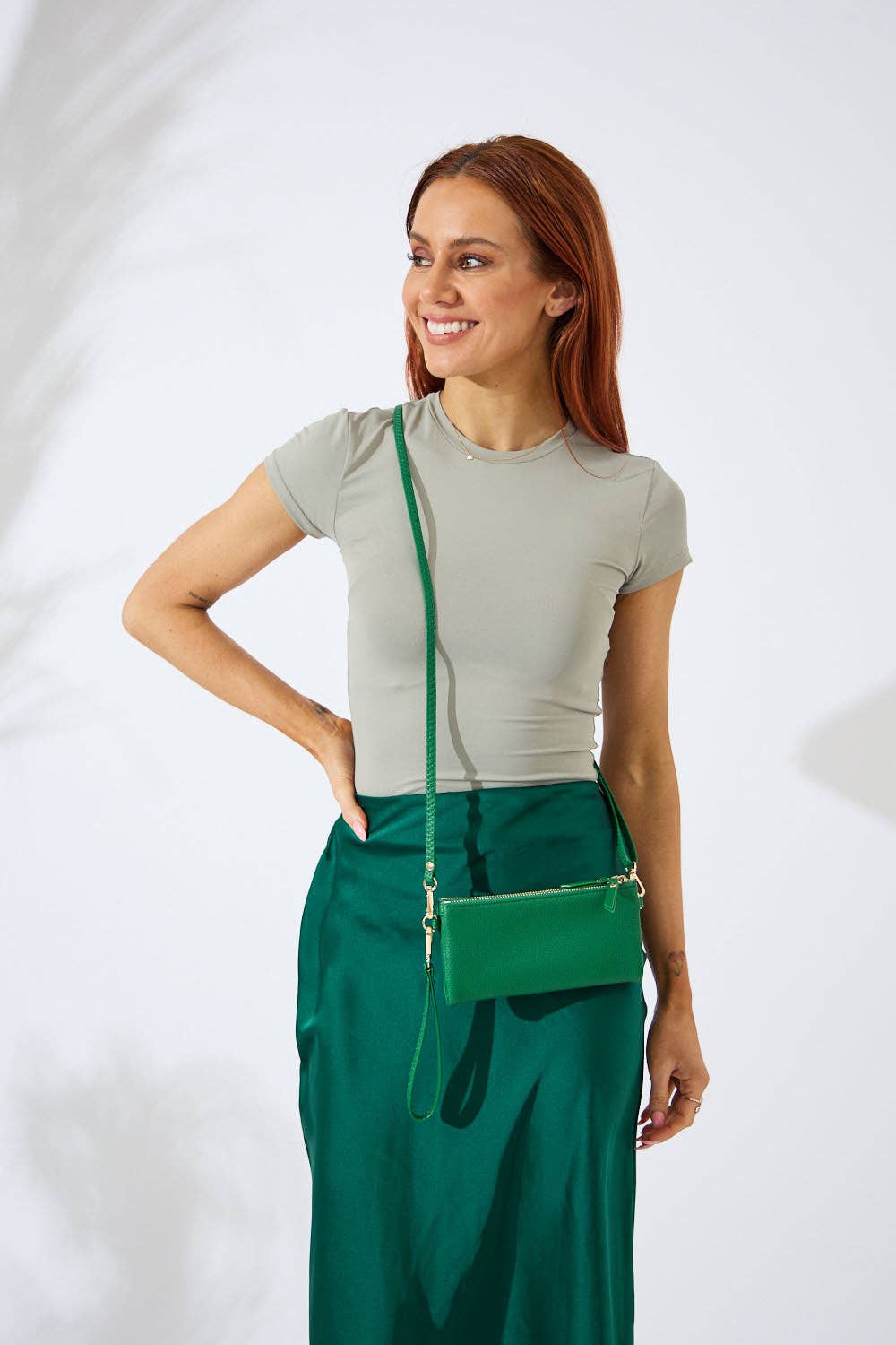 Nakoa The Label - Vegan PU Leather New Haven Crossbody Wallet - Emerald Green