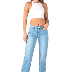 The Straight Leg Jean - Mid Blue