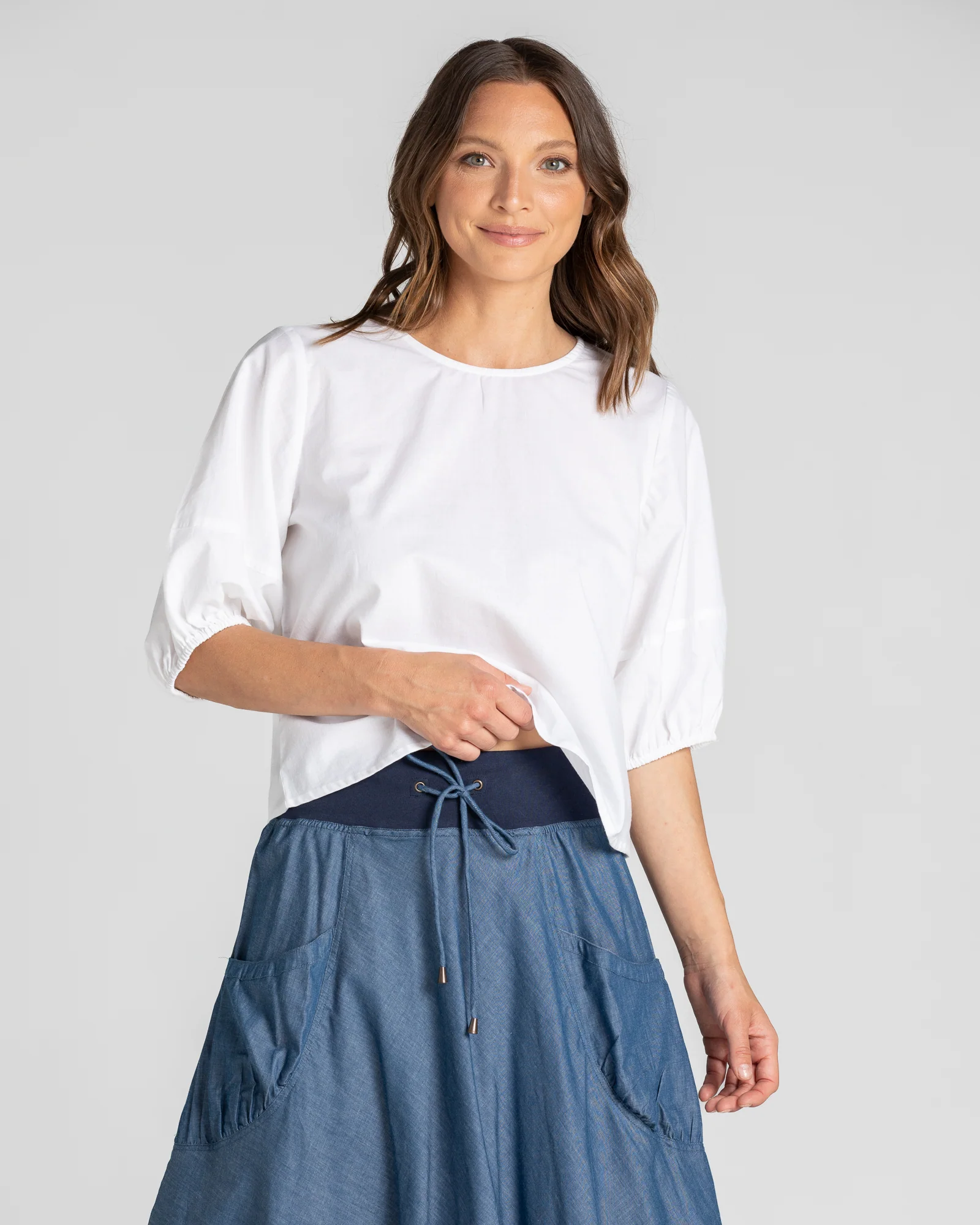 Guru Skirt Basic - Blue Chambray