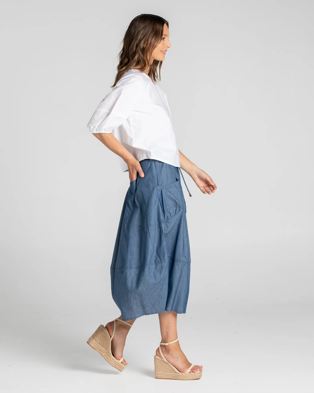 Guru Skirt Basic - Blue Chambray