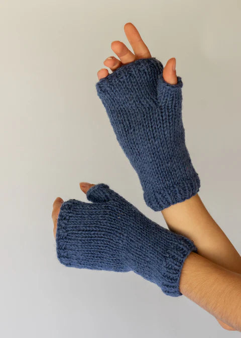 Fingerless Gloves - Pacific Blue