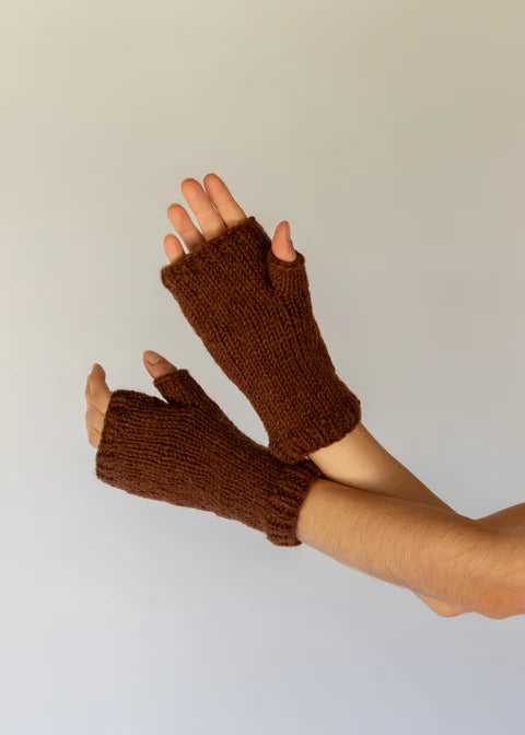Fingerless Gloves - Warm Choc