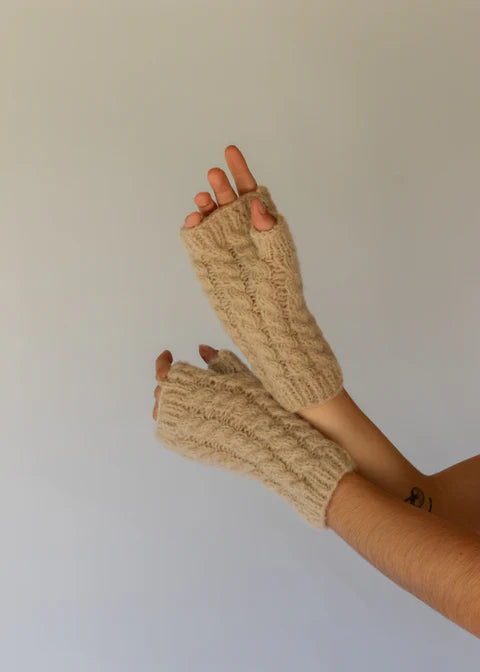 Fingerless Gloves - Almond