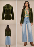 Velvet Blazer - Olive