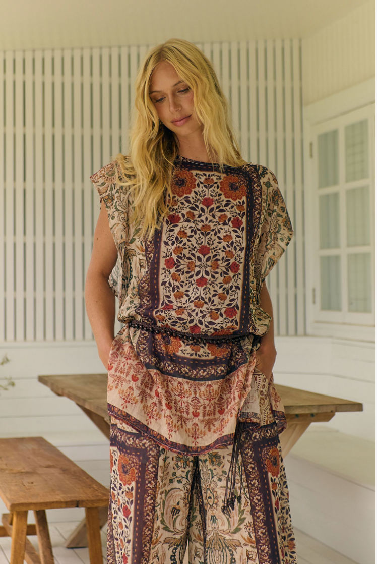 Fleetwood Dawn Cap Sleeve Tunic Blouse
