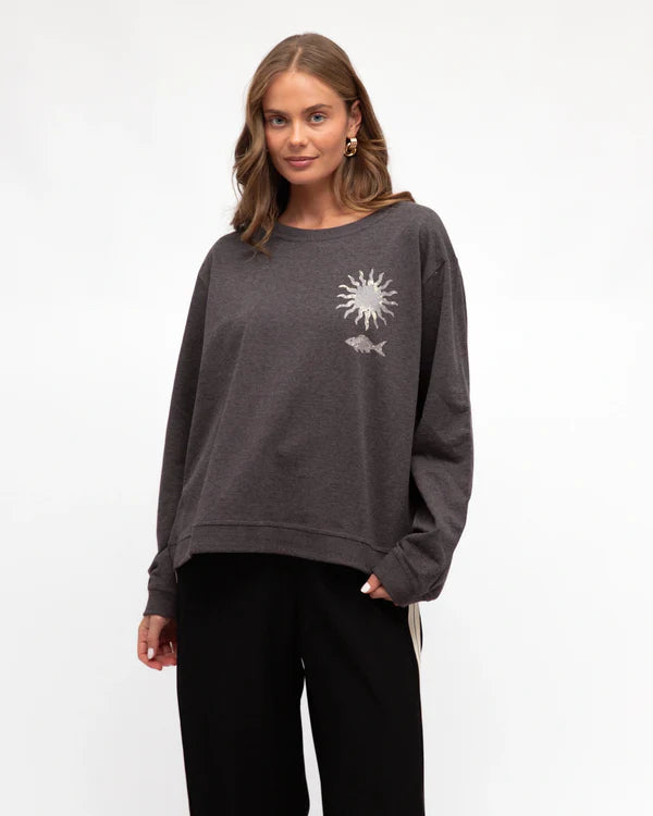 Mermaid Mirage Jumper - Charcoal