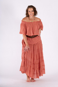 LSSB COTTON TIERED MAXI SKIRT-Cinnamon