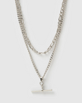 Marcella Double Stack Silver Necklace