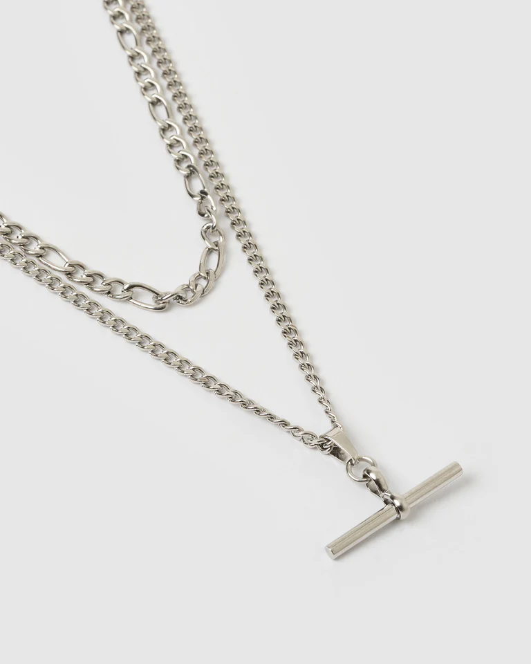 Marcella Double Stack Silver Necklace