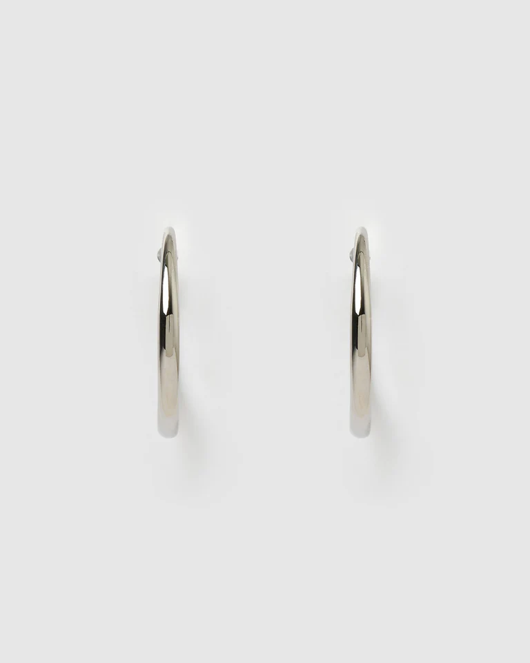 Riley Silver Hoop Earrings - Large