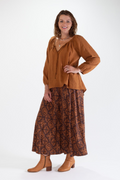 ROSE LONG SLEEVE COTTON TOP CARAMEL