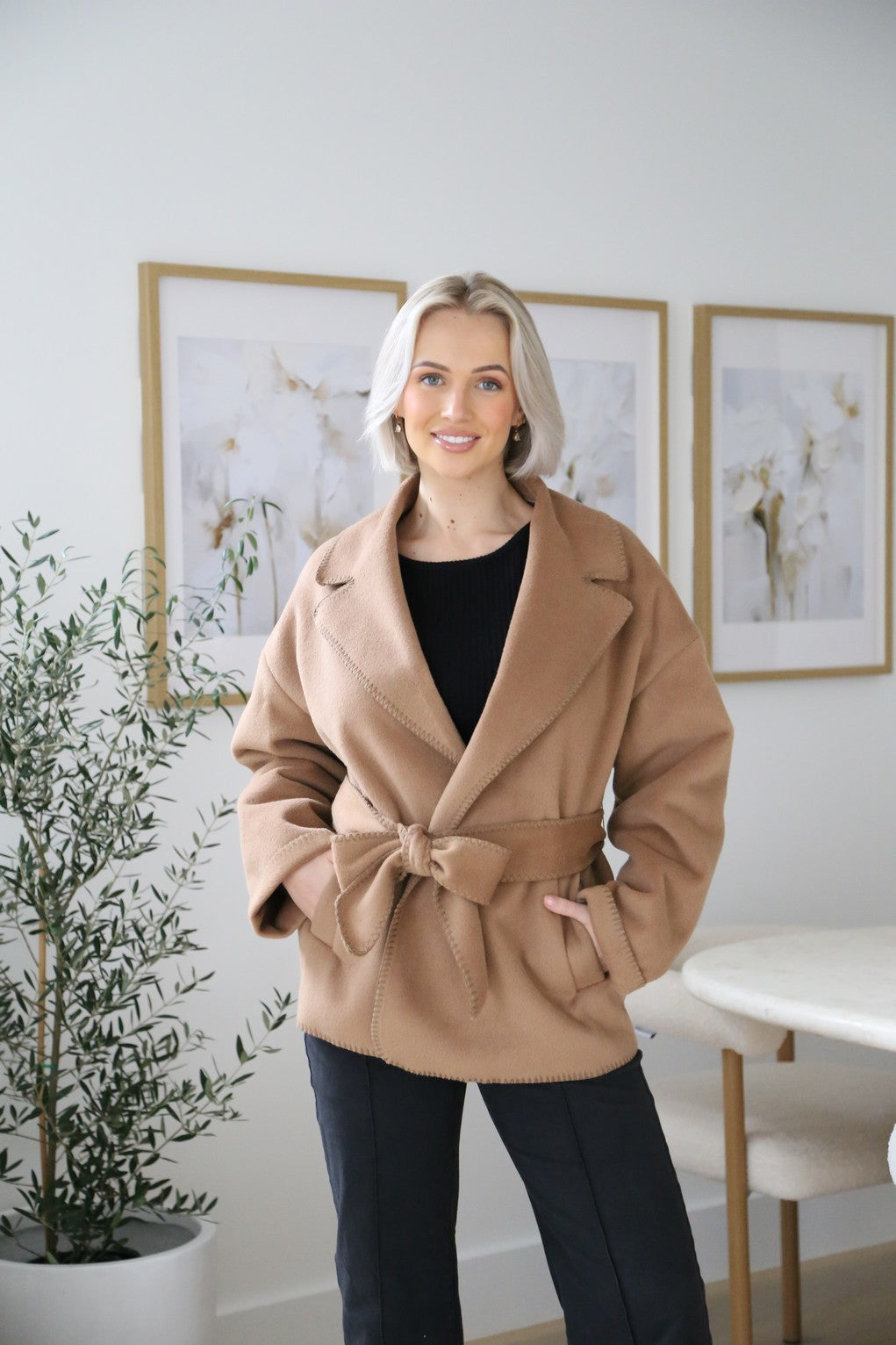 Tie Front Coat