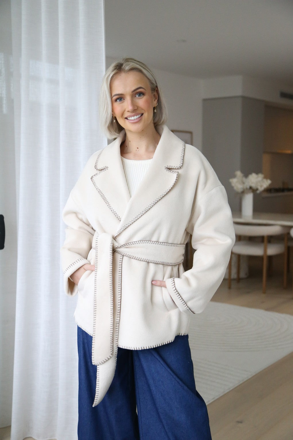 Tie Front Coat