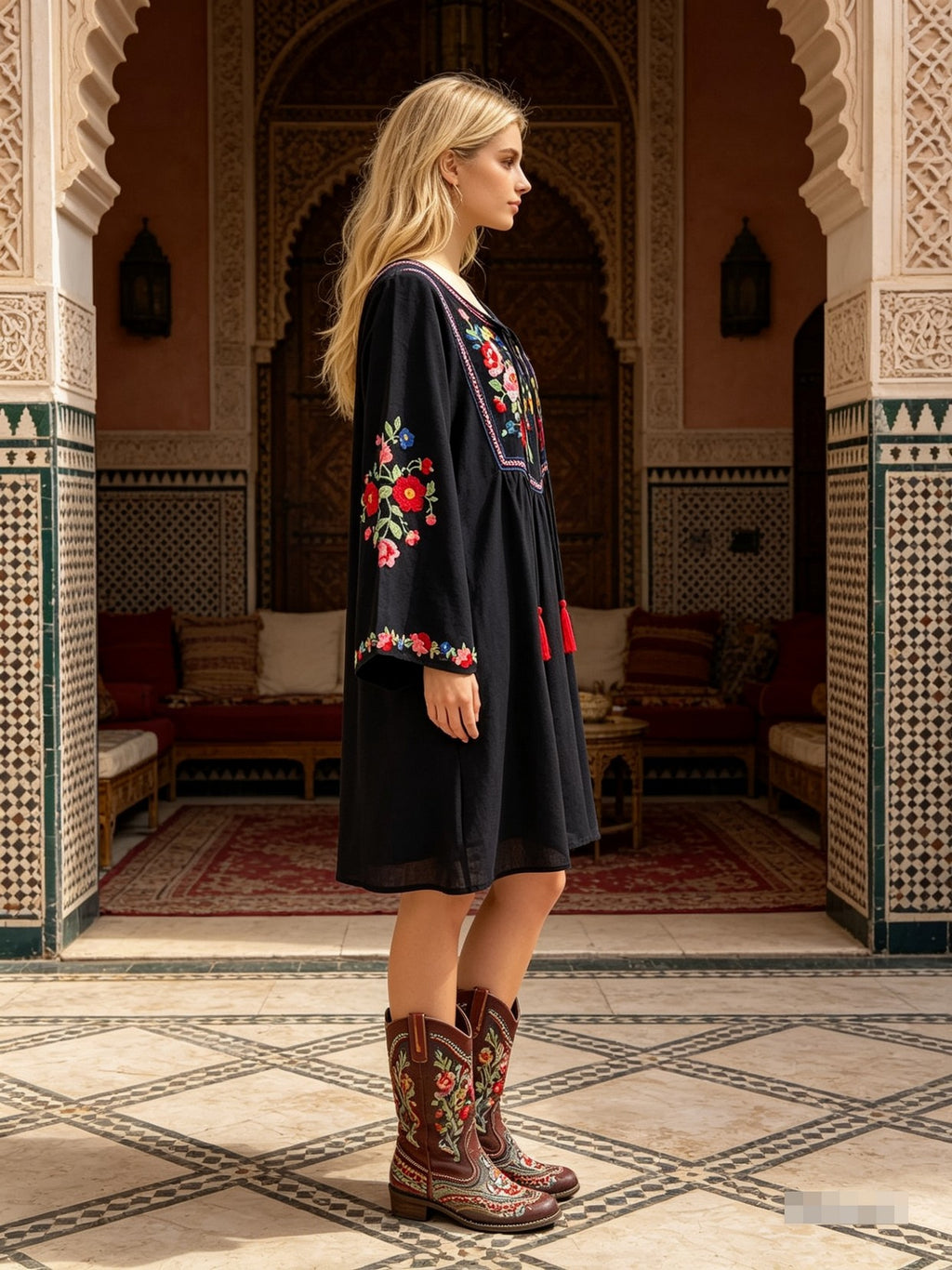 Bella Embroidered Midi Dress