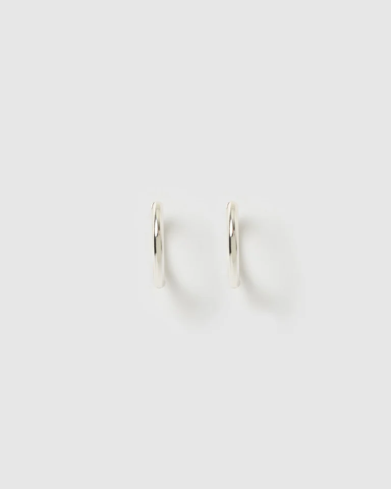 Scarlet Silver Hoop Earrings