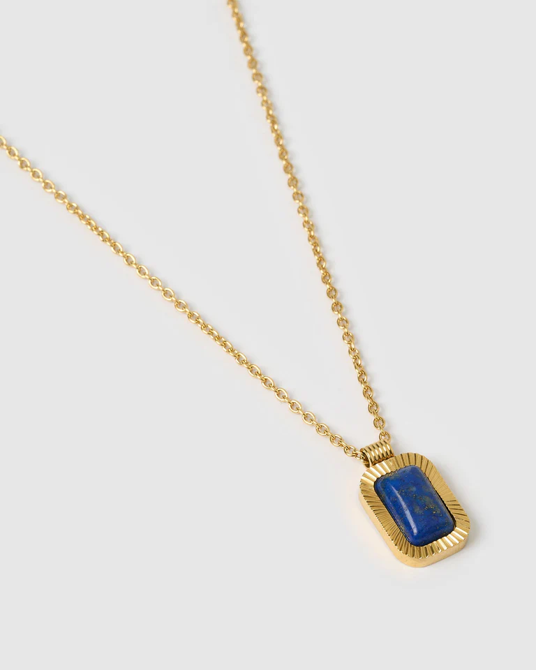 Teo Gold Necklace - Lapis