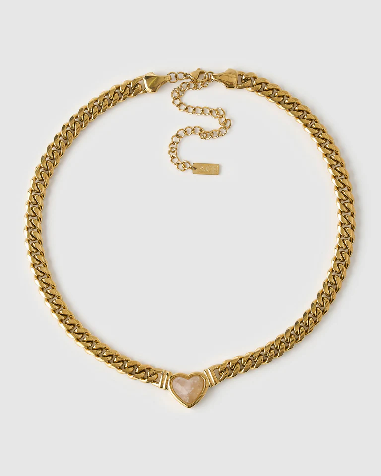 Valentine Necklace - Rose Quartz