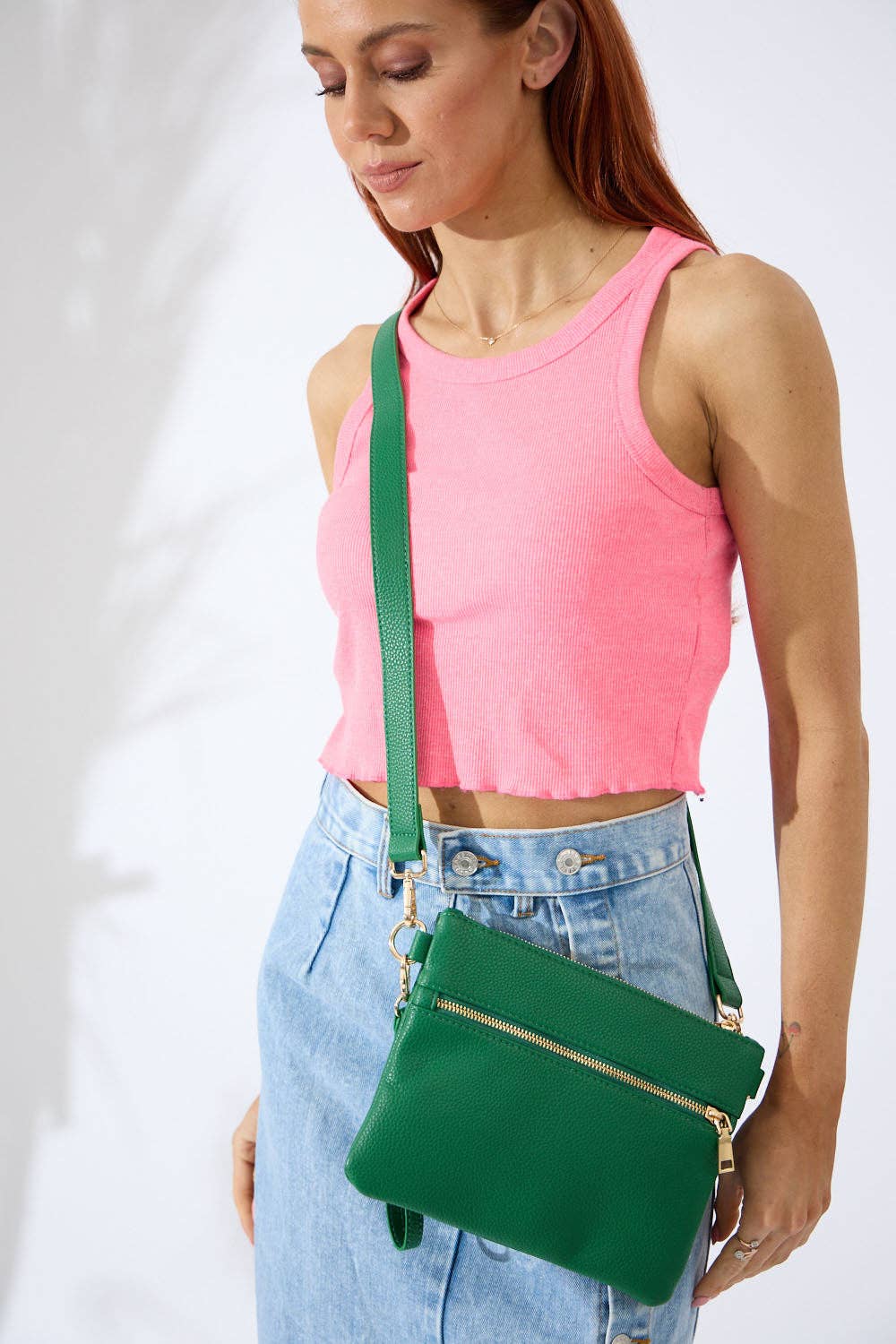 Nakoa The Label - Vegan PU Leather Arizona Crossbody - Emerald Green