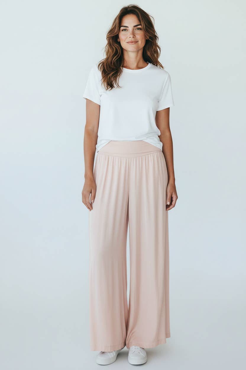 The Italian Closet - Keres- Baby Pink- Silk pant with soft band