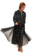 The Italian Closet - Trinny Skirt- Black- Sequin skirt with tulle overlay