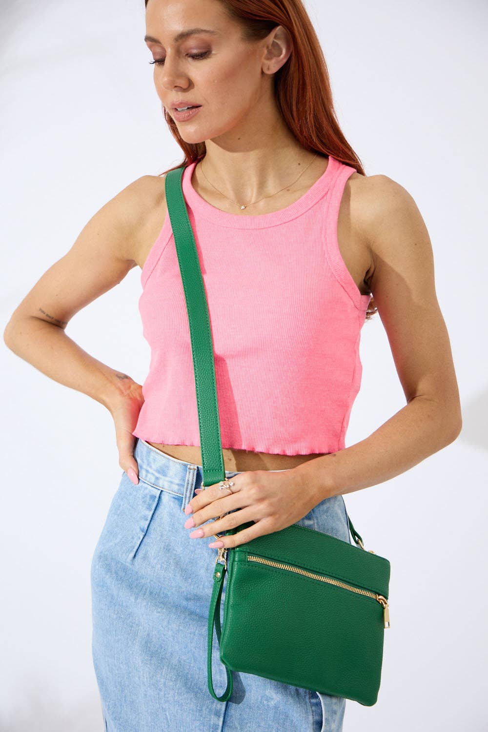 Nakoa The Label - Vegan PU Leather Arizona Crossbody - Emerald Green