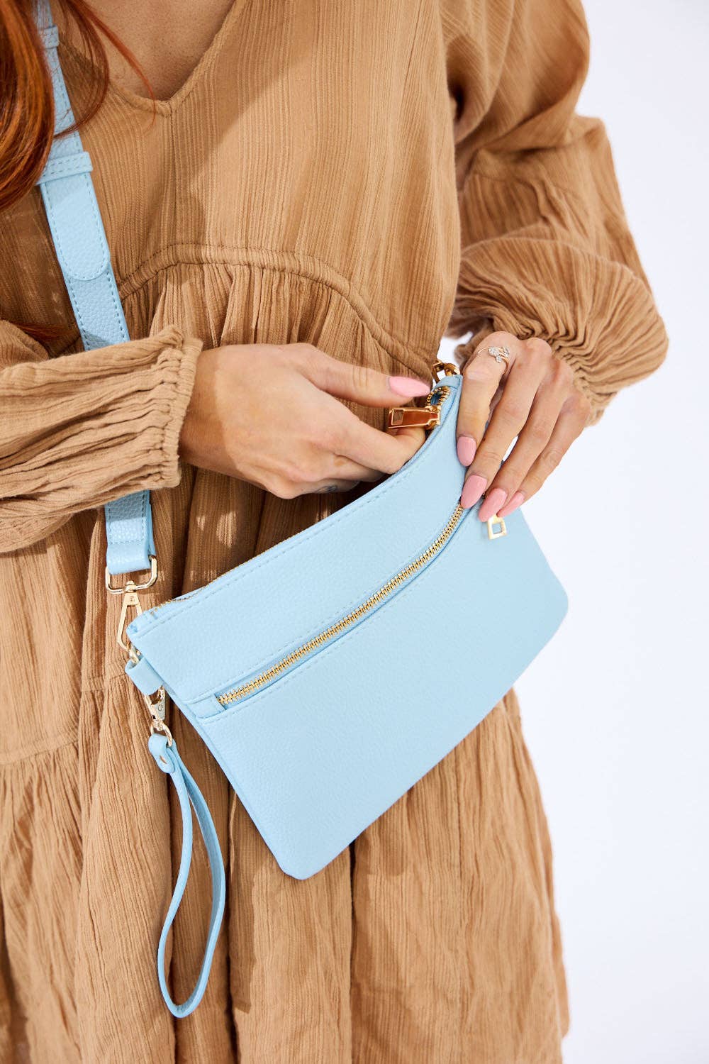 Nakoa The Label - Vegan PU Leather Arizona Crossbody - Light Blue
