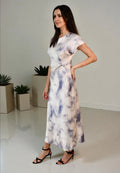 Satin Twist Front Dress - 3 Prints