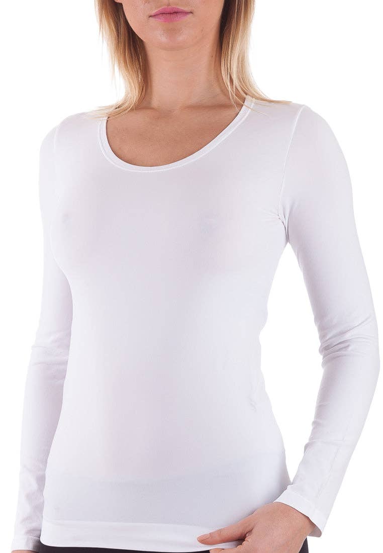Bellissima - BELLISSIMA Seamless Round Neck Long Sleeve - Black / M/L