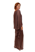 The Italian Closet - Adeline Pant- Choc- Silk pant with open hem and soft band