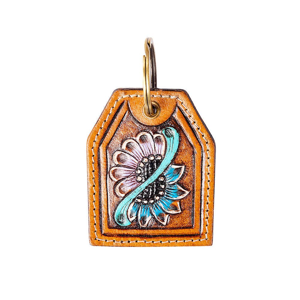 Myra Bag - Rising Blooms Hand-tooled Key Fob