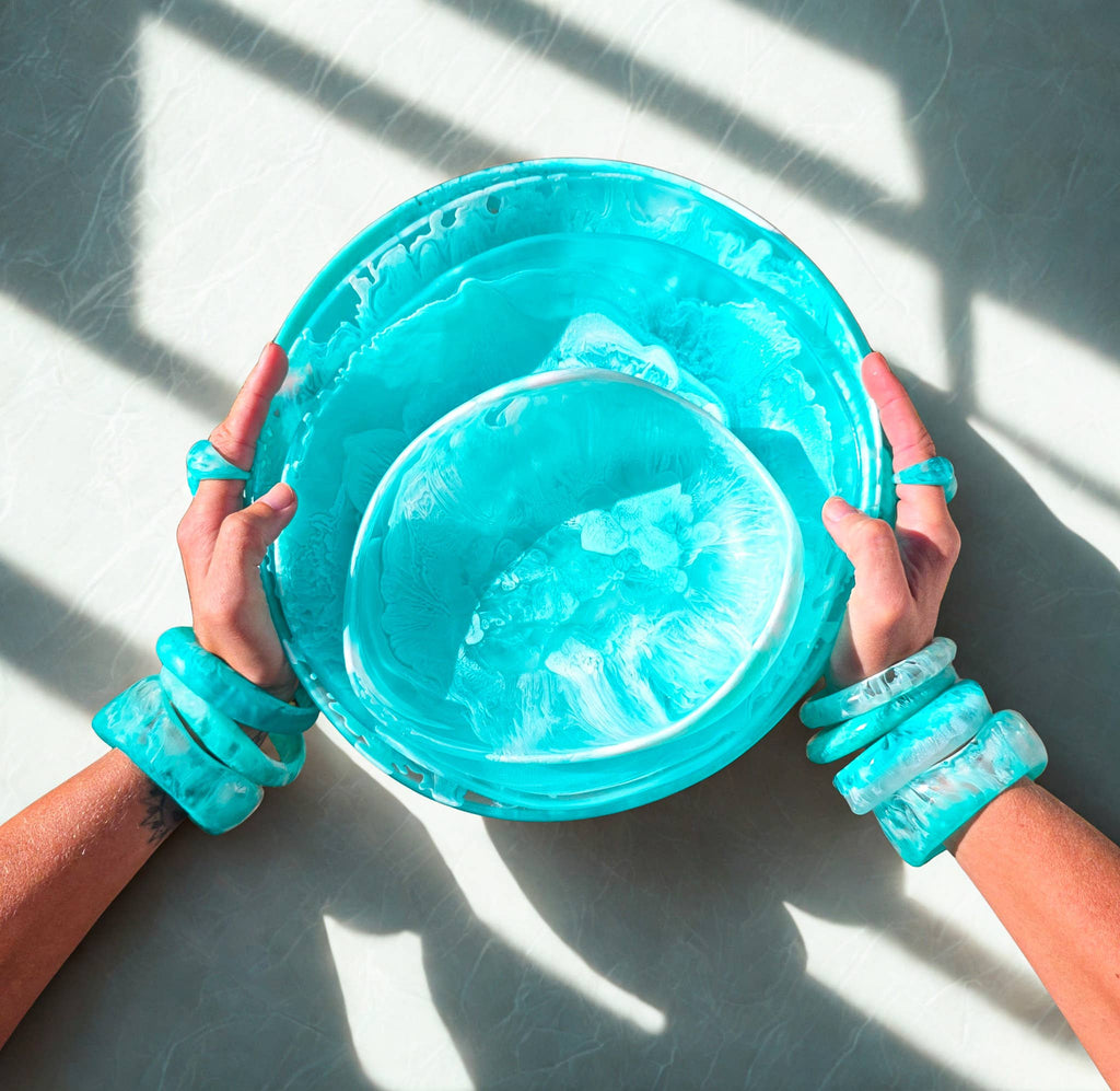 Emiley Rose Art - Coastal Blue Ruffle Bowl