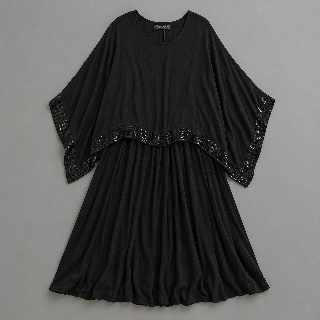 VeraMay - 6579 ITALIAN SILK DRESS BLACK - S/M