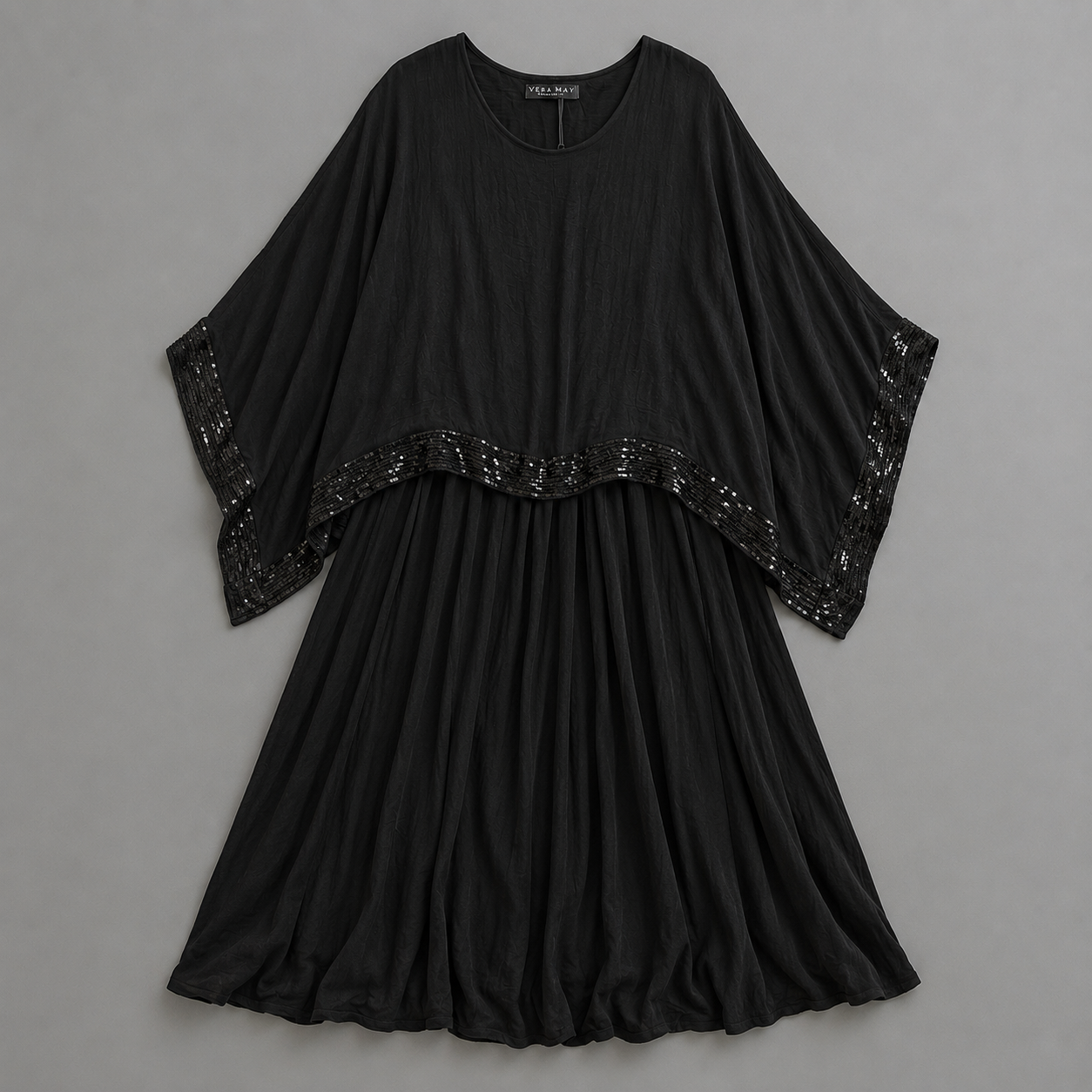 VeraMay - 6579 ITALIAN SILK DRESS BLACK - S/M