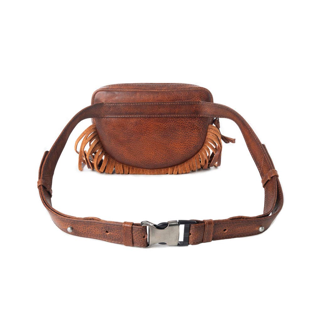 Myra Bag - Myra Zidana Stormy Trails Fringed Veg Tanned Leather Bag in Vintage Ember - Vintage Ember