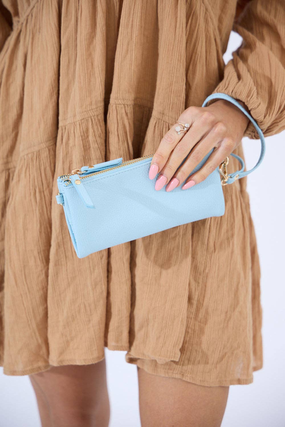 Nakoa The Label - Vegan PU Leather New Haven Crossbody Wallet - Light Blue