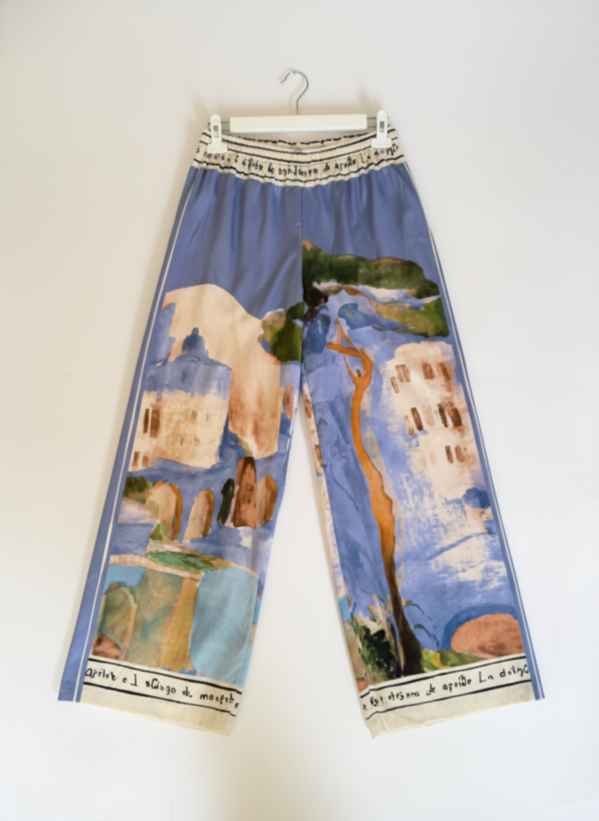 Take me to Italy - Azurro Blue Silk Pants