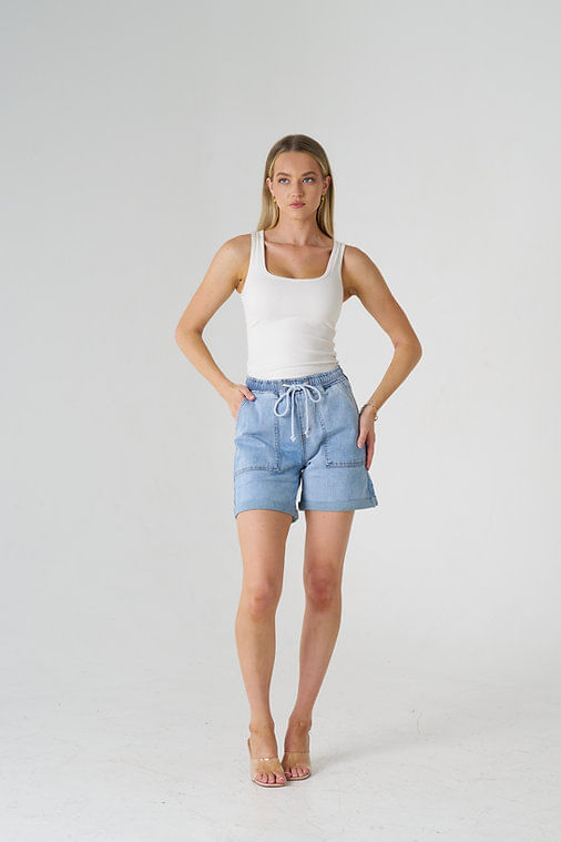 The Patch Short - Light Wash
