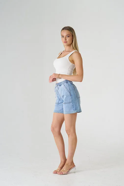 The Patch Short - Light Wash