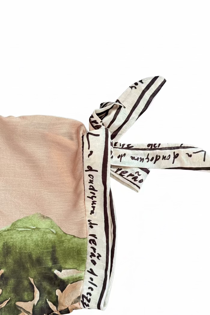 Take me to Italy - Relaxed Fit Watercolor Lustrous Women's  Top - GOLDEN BEIGE- Made in Italy ,O/S
