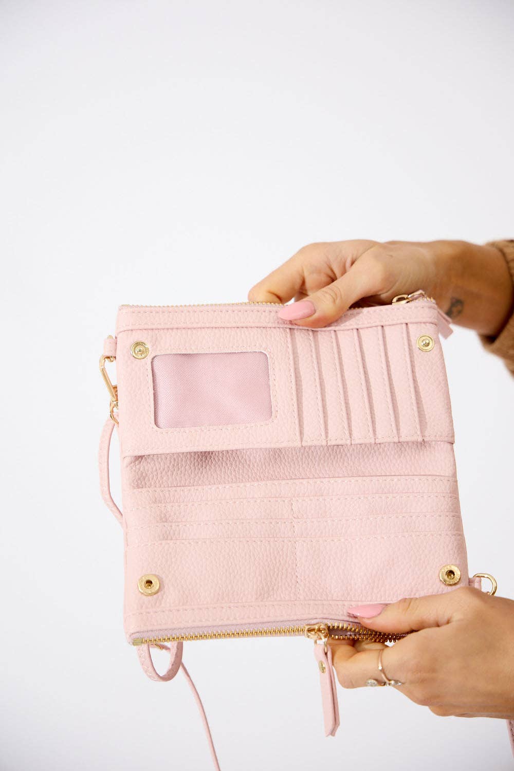 Nakoa The Label - Vegan PU Leather New Haven Crossbody Wallet - Light Pink
