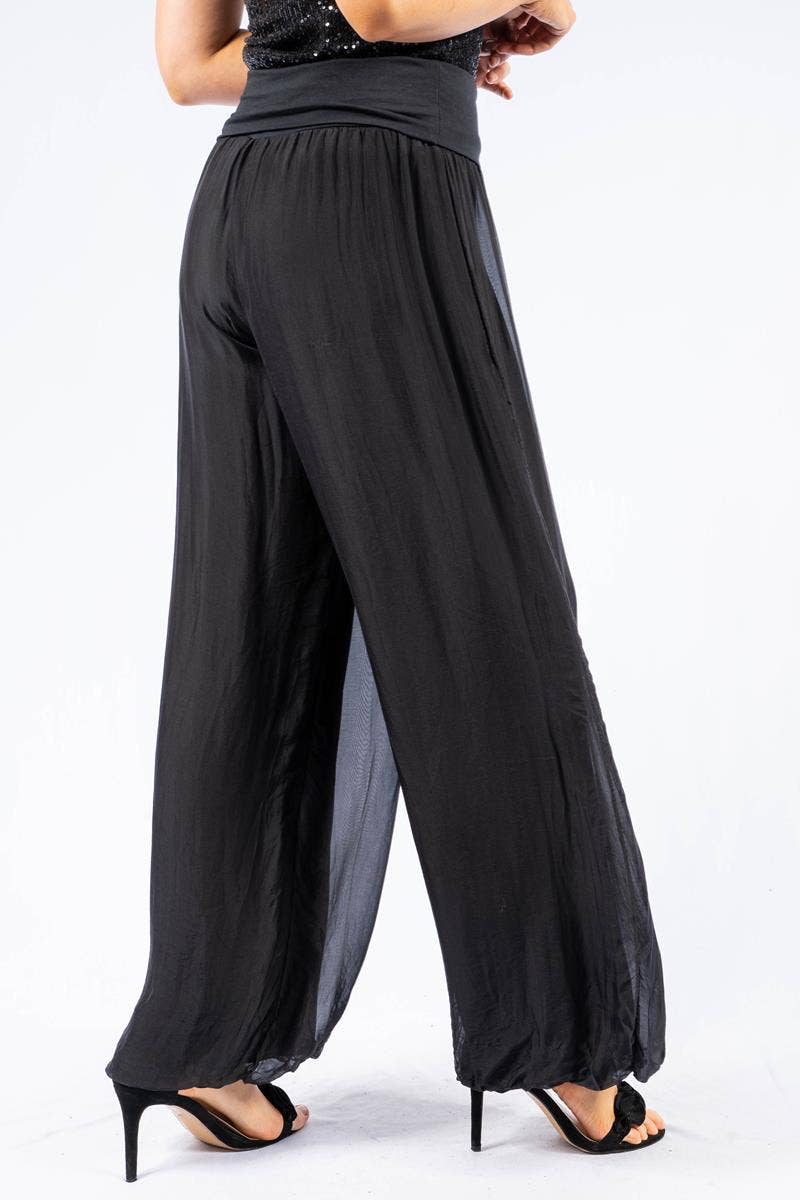 The Italian Closet - Faustina - Black - Italian Silk Pants