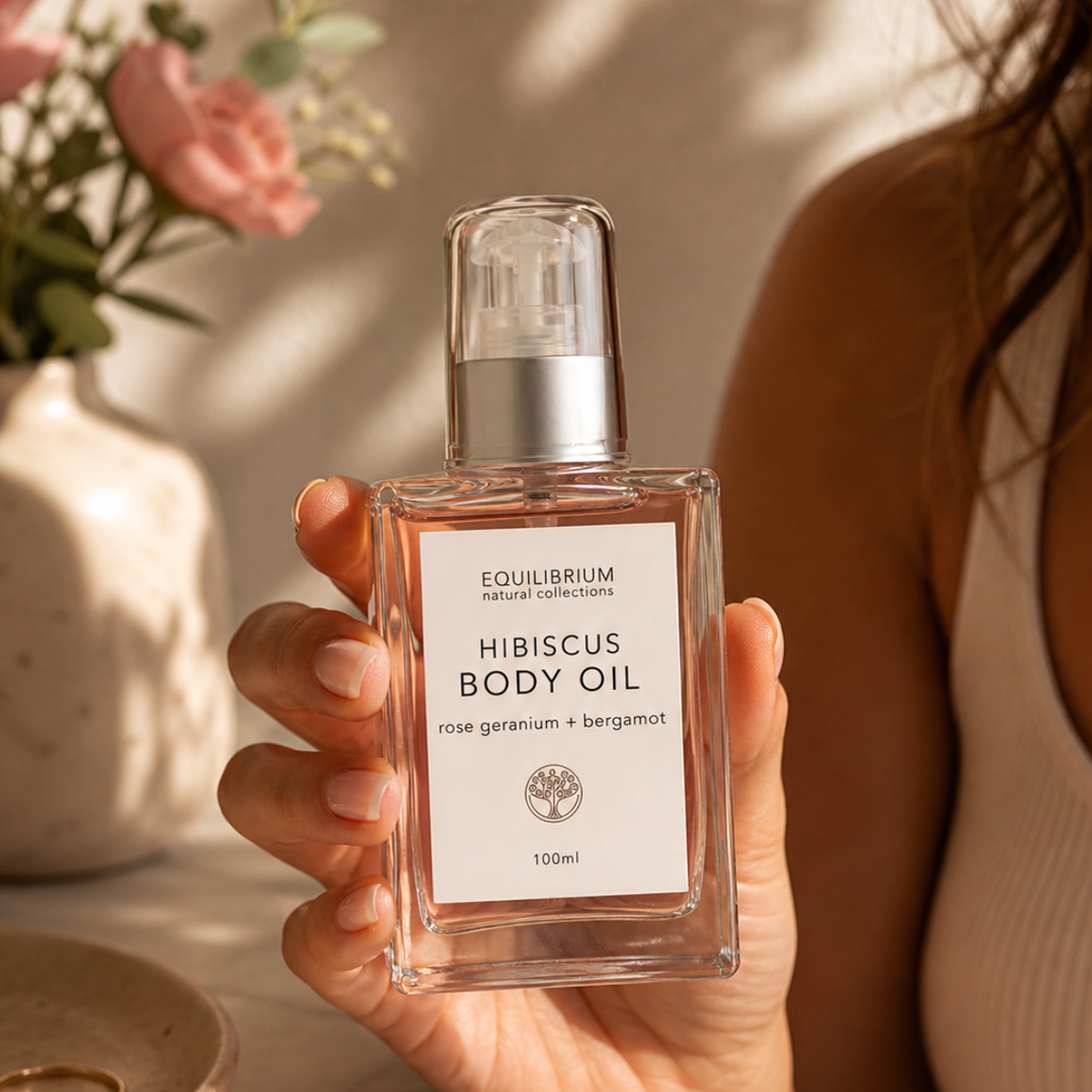 Equilibrium Natural Collections - HIBISCUS BODY OIL ROSE GERANIUM + BERGAMOT 100ML